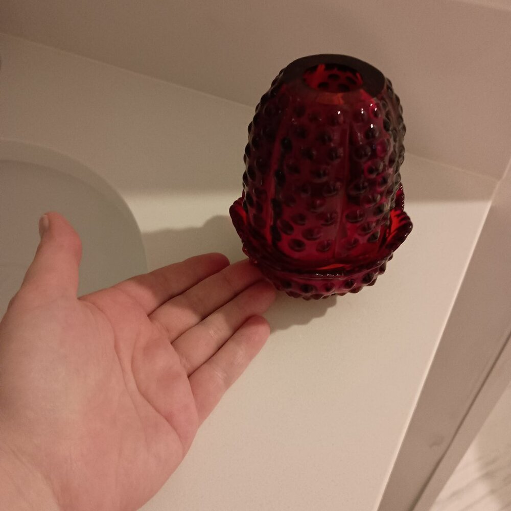 Vintage 1974 red hobnail fairy lamp light - Picture 8 of 9